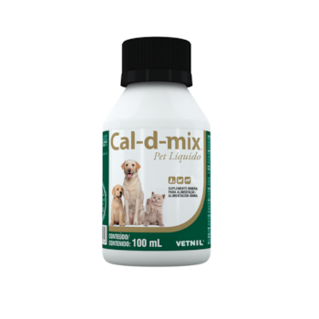 Suplemento Vitamínico Cal-D-Mix Liquido para Cachorros e Gatos 100ml - Imagem principal