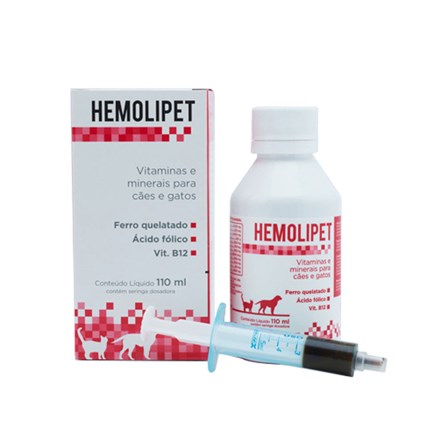 Suplemento Vitamínico Hemolipet 110ml para Cães e Gatos