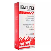 Suplemento Vitamínico Hemolipet 30 Comprimidos para Cães e Gatos