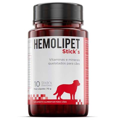 Suplemento Vitamínico Hemolipet Sticks 10 bastões para Cães