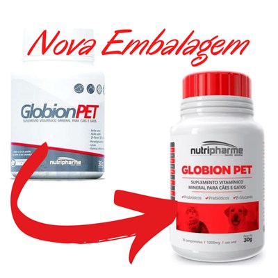 Suplemento Vitamínico Mineral Globion Pet Nutripharma com Probiótico para Cachorros e Gatos Tablete 30 CP