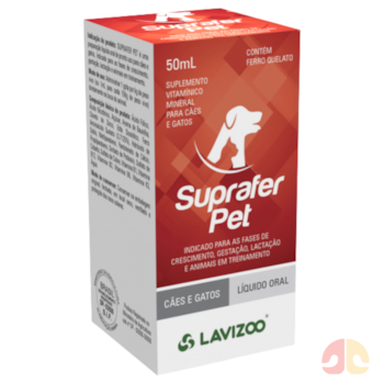 Suplemento Vitamínico Mineral Suprafer Pet 50ml para Cães e Gatos - Imagem principal
