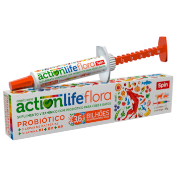 Suplemento Vitamínico Probiótico Actionlife Flora Spin Pet para Cães e Gatos 6g - Imagem principal