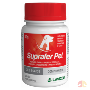 Suplemento Vitamínico Suprafer Pet Lavizoo 30 Comprimidos para Cães e Gatos - Imagem principal