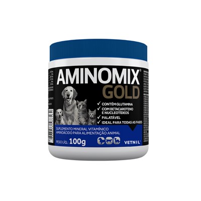 Suplemento Vitamínico Vetnil Aminomix Gold para Cachorros e Gatos 100gr