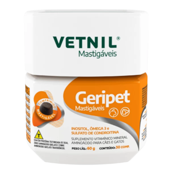 Suplemento Vitamínico Vetnil Geripet Para Cães e Gatos Com 30 Comprimidos Mastigáveis - Imagem principal