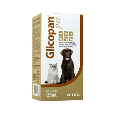 Suplemento Vitamínico Vetnil Glicopan Pet para Cachorros e Gatos 125ml