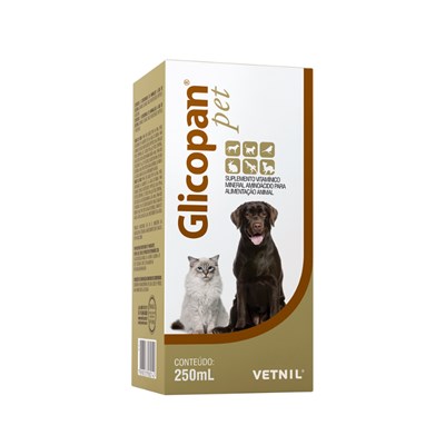 Suplemento Vitamínico Vetnil Glicopan Pet para Cachorros e Gatos 250ml
