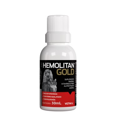 Suplemento Vitamínico Vetnil Hemolitan Gold para Cachorros e Gatos 30ml