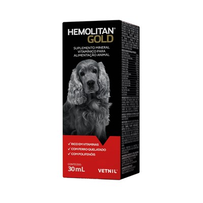 Suplemento Vitamínico Vetnil Hemolitan Gold para Cachorros e Gatos 30ml