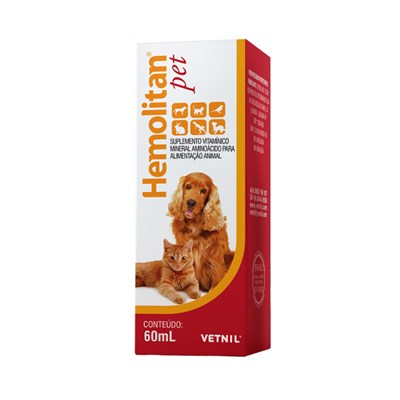 Suplemento Vitamínico Vetnil Hemolitan Pet para Cachorros e Gatos 60ml
