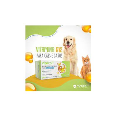 Suplemento Vitamínico Vitecol B12 com 30 Comprimidos para Cães e Gatos