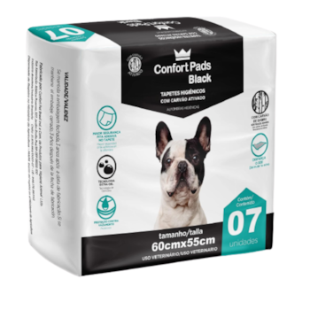 Tapete Higiênico para Cães Confort Pads Black 55x60 07uni - Imagem principal