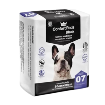 Tapete Higiênico para Cães Confort Pads Black 80x60 07uni - Imagem principal