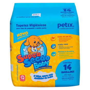 Tapete Higiênico Petix Super Secão Baby 14UN 60X55cm - Imagem principal