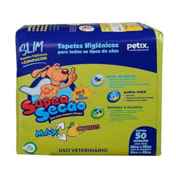 Tapete Higiênico Super Secão Max Slim Citrus 50UN 60x90cm para Cães - Imagem principal