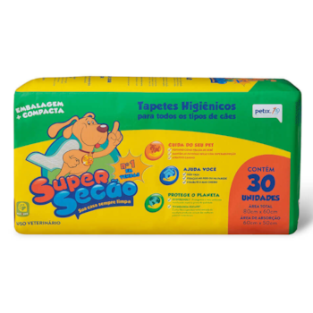 Tapete Higiênico Super Secão Petix 30UN 80X60cm para Cães - Imagem principal