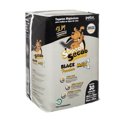 Produto Tapete Higiênico Super Secão Slim Black 50UN 60X90CM para Cães