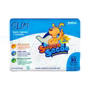 Tapete Higiênico Super Secão Slim Petix com 30 Unidades de 72x60cm - Imagem principal