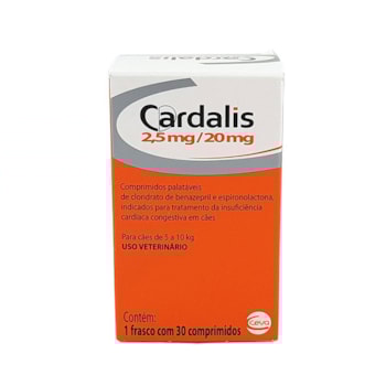 Tratamento Cardíaco Cardalis 2,5mg/20mg para Cães com 30 Comprimidos - Imagem principal