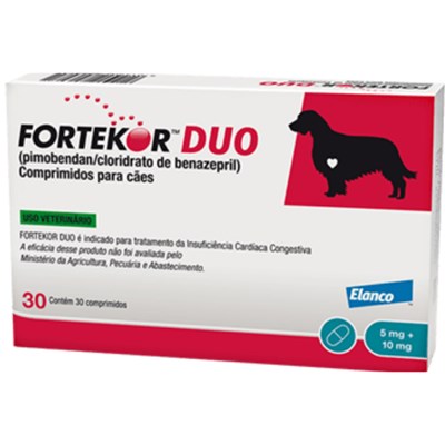 Tratamento Cardiaco Fortekor Duo 1,25mg + 2,5mg para Cachorros com 30 comprimidos
