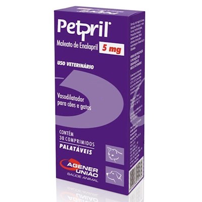 Vasodilatador Petpril para Cachorros e Gatos 30 comprimidos 5mg