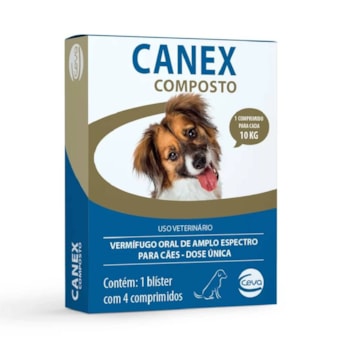 Vermífugo Canex Composto Para Cães com 4 Comprimidos - Imagem principal