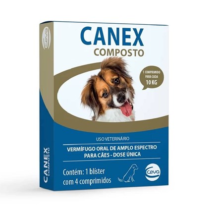 Vermífugo Canex Composto Para Cães com 4 Comprimidos