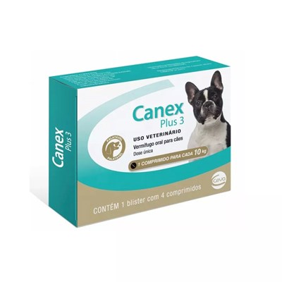 Vermífugo Canex Plus 3 com 4 Comprimidos