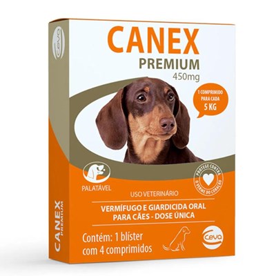 Produto Vermífugo Canex Premium para Cachorros 450mg
