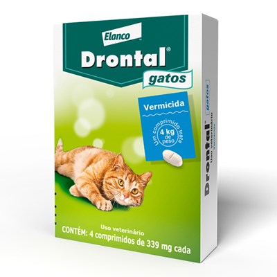 Vermífugo Drontal para Gatos com 4 Comprimidos