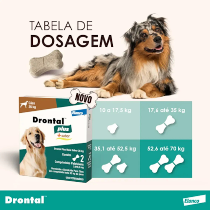Vermifugo Drontal Plus Para Cães Acima De 35kg Com