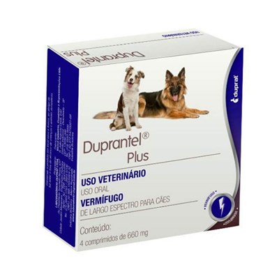 Vermifugo Duprantel Plus 660mg para Cachorros com 4 comprimidos