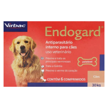 Vermífugo Endogard Para Cães De 30kg Com 6 Unidades - Imagem principal