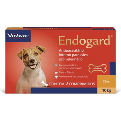Vermífugo Endogard Para Cães De Até 10kg Com 2 Comprimidos