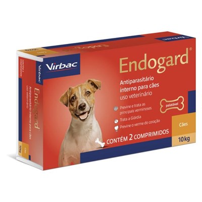 Vermífugo Endogard Para Cães De Até 10kg Com 2 Comprimidos