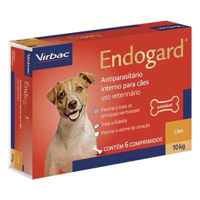 Vermífugo Endogard Para Cães De Até 10kg Com 6 Comprimidos