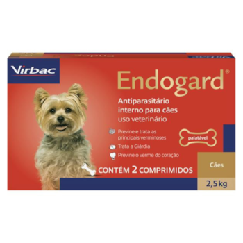 Vermífugo Endogard para Cães de até 2,5kg com 2 Comprimidos - Imagem principal