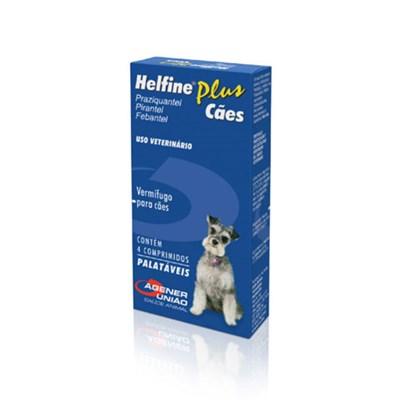 Vermifugo Helfine Plus para Cachorros com 4 comprimidos