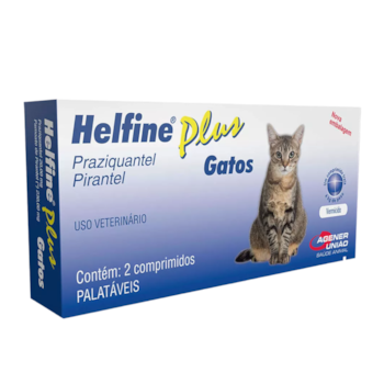 Vermifugo Helfine Plus para Gatos com 2 Comprimidos - Imagem principal