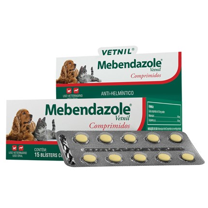 Vermifugo Mebendazole Vetnil para Cachorros e Gatos com 10 comprimidos