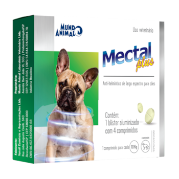 Vermífugo Mectal Plus para Cães de até 10kg com 4 Comprimidos - Imagem principal