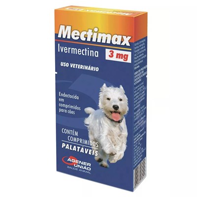 Vermifugo Mectimax para cachorros com 4 comprimidos de 3mg