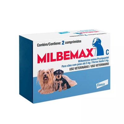 Vermífugo Milbemax C para Cachorros com até 5kg com 2 Comprimidos