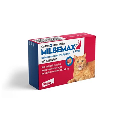 Produto Vermífugo Milbemax G para Gatos até 2kg com 2 Comprimidos