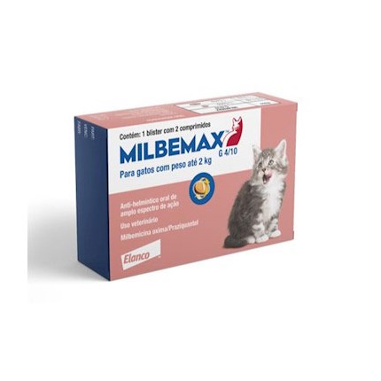 Vermífugo Milbemax  para Gatos até 2kg com 2 Comprimidos