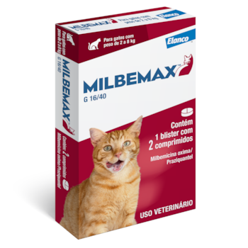 Vermífugo Milbemax Para Gatos De 2kg A 8kg Com 2 Comprimidos - Imagem principal