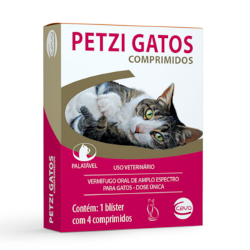 Vermífugo Petzi para Gatos com 4 Comprimidos - Imagem principal