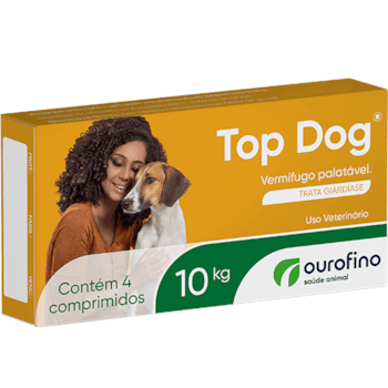 Vermífugo Top Dog Ourofino para Cães 10kg com 4 Comprimidos - Imagem principal
