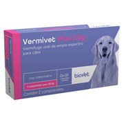 Vermifugo Vermivet Plus 2,0gr Biovet para Cachorros com 2 Comprimidos